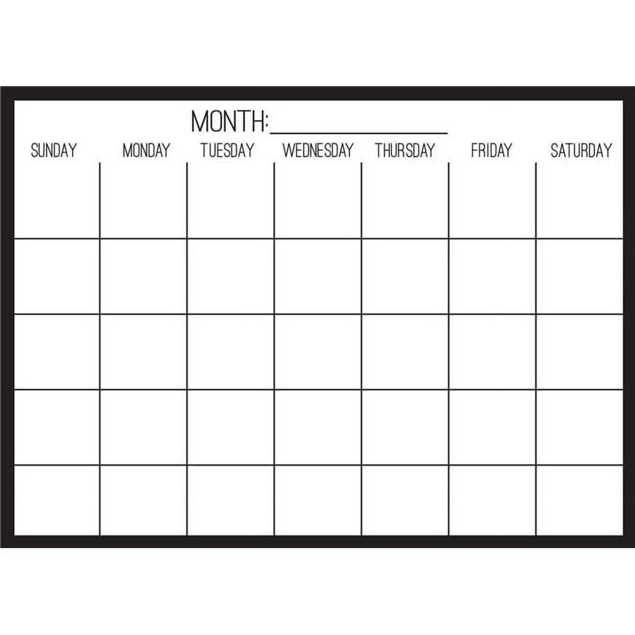 Picture of WallPops WPE2801 Black on Clear Monthly Calendar