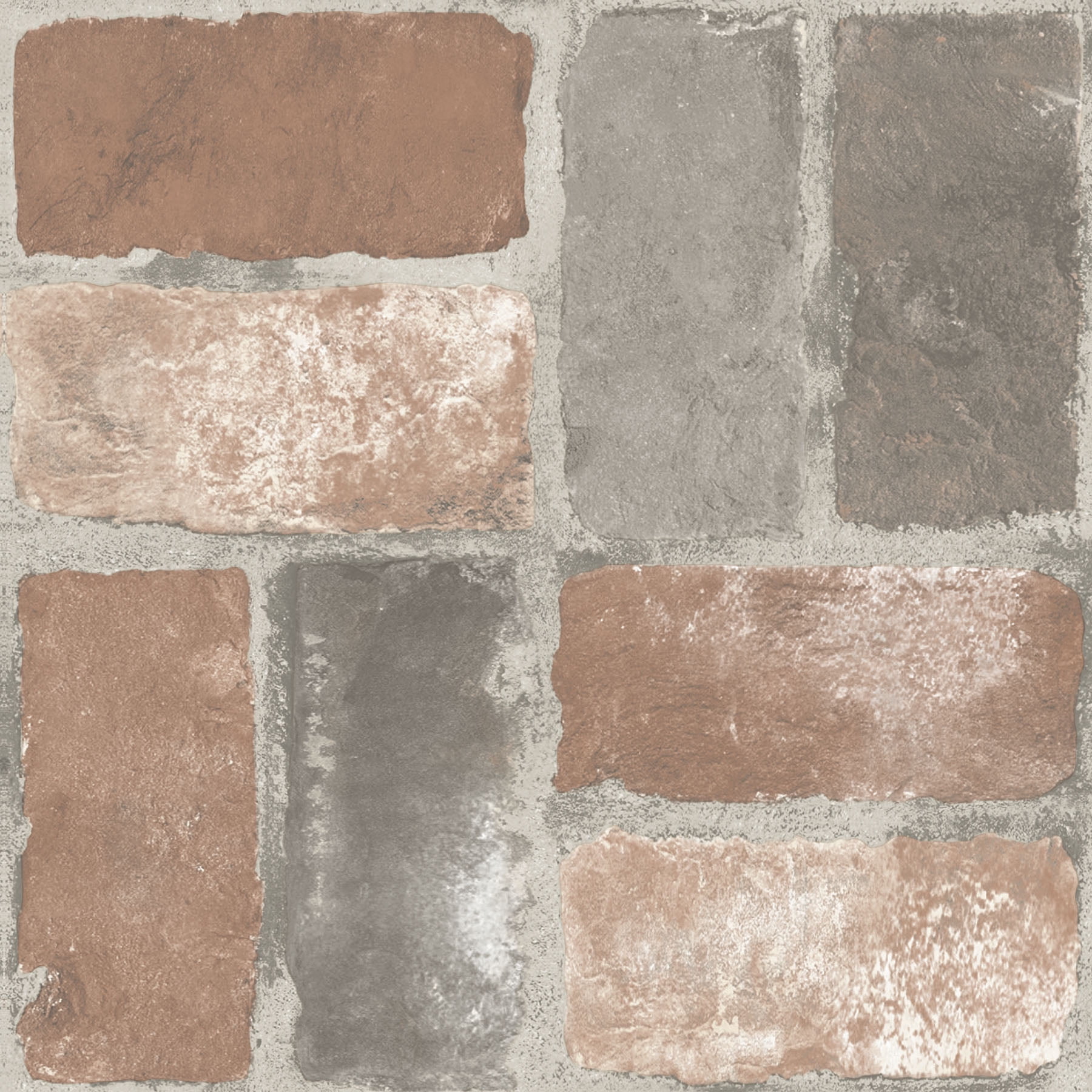 Harvard Brick Peel & Stick Floor Tiles, Red