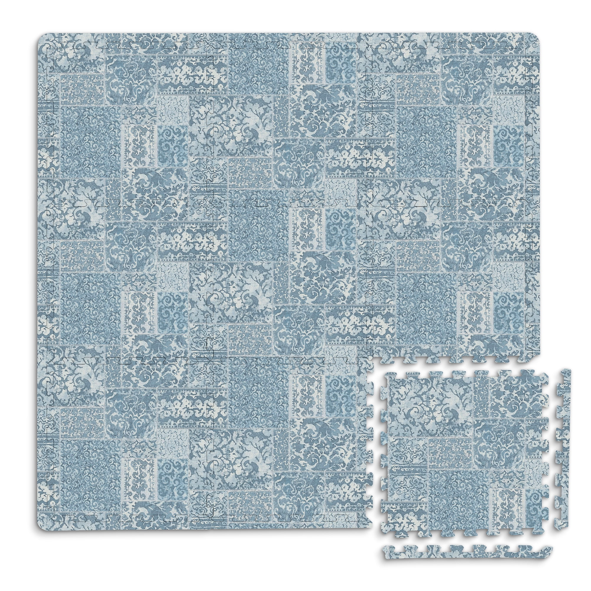 Bazaar Interlocking Floor Tiles, Blue