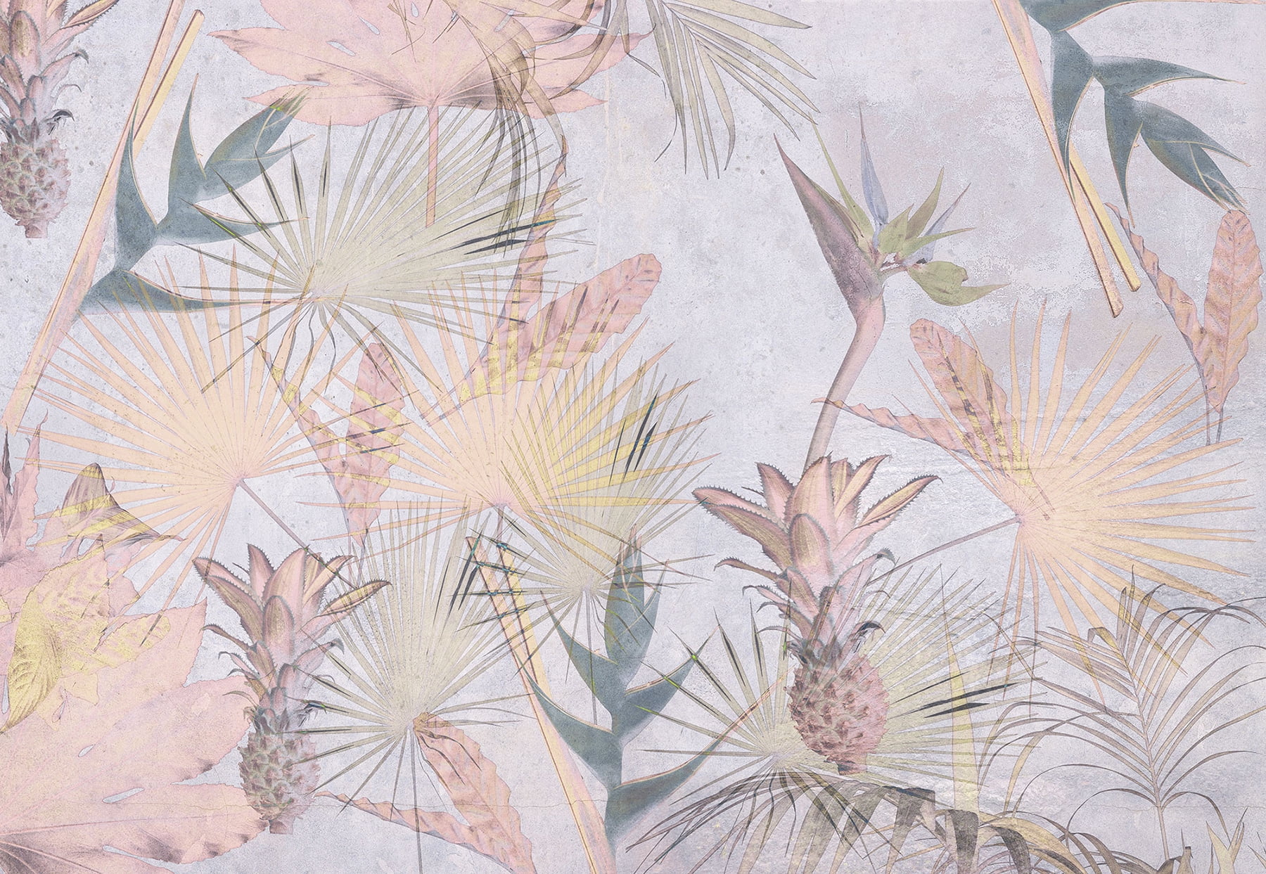12 ft.-1 in. x 8 ft.-4 in. Tropical Concrete Wall Mural