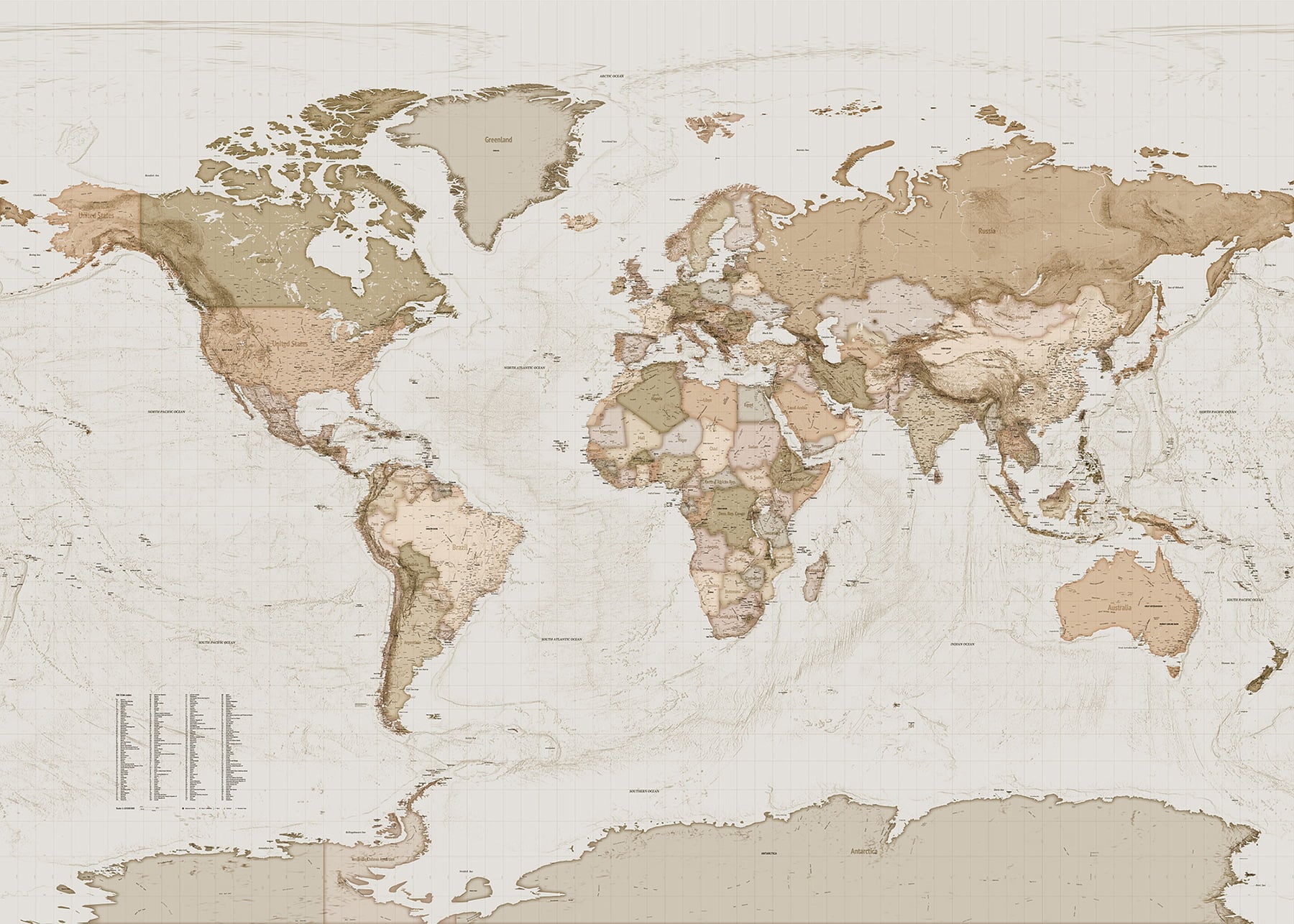 X7-1015 11 ft.-5 in. x 8 ft.-2 in. Earth Map Wall Mural -  Komar