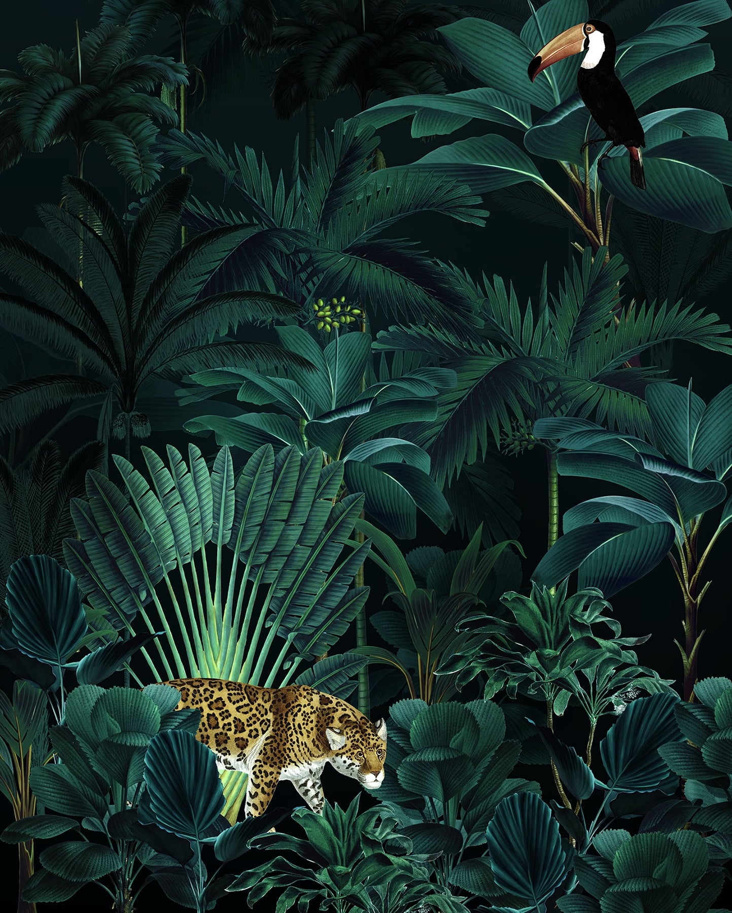 6 ft.-6 in. x 8 ft.-2 in. Jungle Night Wall Mural -  Komar, KO937551