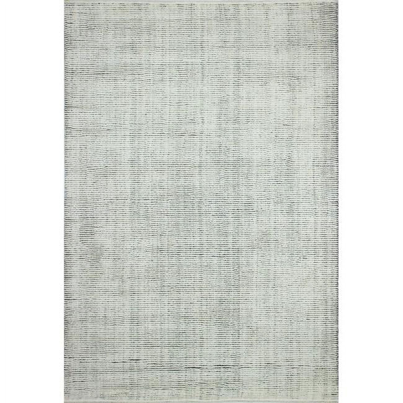 Picture of Bashian S176-IVGY-2.6X8-ALM211 Contempo Collection Solid Contemporary 100 Percent Wool Hand Loomed Area Rug&#44; Ivory & Grey - 2 ft. 6 in. x 8 ft.