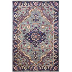 Picture of Bashian A154-TE-2.6X8-AR109 Artifact Collection Floral Transitional 100 Percent Wool Hand Knotted Area Rug&#44; Teal - 2 ft. 6 in. x 8 ft.