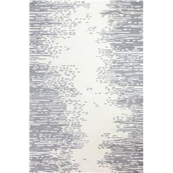 Picture of Bashian R129-IVGY-2.6X8-HG359 Greenwich Collection Abstract Contemporary Wool & Viscose Hand Tufted Area Rug&#44; Ivory & Grey - 2 ft. 6 in. x 8 ft.