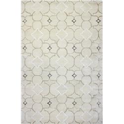 Picture of Bashian R129-IV-8X10-HG308 Greenwich Collection Geometric Contemporary Wool & Viscose Hand Tufted Area Rug&#44; Ivory - 7 ft. 9 in. x 9 ft. 9 in.