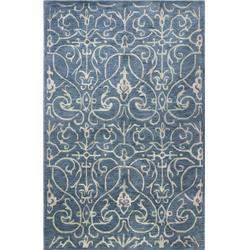 Picture of Bashian R129-AZ-8X10-HG305 Greenwich Collection Floral Transitional Wool & Viscose Hand Tufted Area Rug&#44; Azure - 7 ft. 9 in. x 9 ft. 9 in.