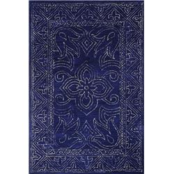 Picture of Bashian R120-NV-5X7.6-CL130 Venezia Collection Floral Transitional 100 Percent Wool Hand Tufted Area Rug&#44; Navy - 5 ft. x 7 ft. 6 in.