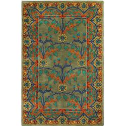 Picture of Bashian R128-TA-2.6X8-HG122 Wilshire Collection Floral Transitional 100 Percent Wool Hand Tufted Area Rug&#44; Taupe - 2 ft. 6 in. x 8 ft.