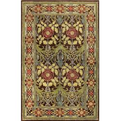 Picture of Bashian R128-CHOC-6X9-HG102 Wilshire Collection Floral Transitional 100 Percent Wool Hand Tufted Area Rug&#44; Chocolate - 5 ft. 6 in. x 8 ft. 6 in.