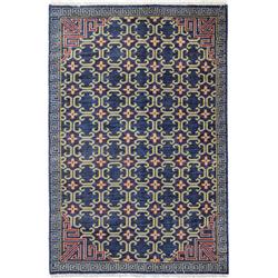 Picture of Bashian A154-NV-4X6-AR106 Artifact Collection Geometric Transitional 100 Percent Wool Hand Knotted Area Rug&#44; Navy - 3 ft. 6 in. x 5 ft. 6 in.