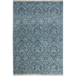 Picture of Bashian A154-TE-2.6X8-AR107 Artifact Collection Geometric Transitional 100 Percent Wool Hand Knotted Area Rug&#44; Teal - 2 ft. 6 in. x 8 ft.