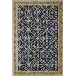 Picture of Bashian R128-NV-8X10-HG136 Wilshire Collection Floral Transitional 100 Percent Wool Hand Tufted Area Rug&#44; Navy - 7 ft. 9 in. x 9 ft. 9 in.
