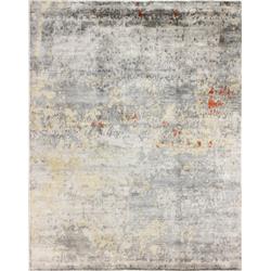 Picture of Bashian K153-GY-8X10-HSV19 Cascade Collection Abstract Contemporary 100 Percent Handspun Viscose Hand Knotted Area Rug&#44; Grey - 8 x 10 ft.