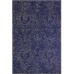 Picture of Bashian R120-NV-4X6-CL139 Venezia Collection Floral Transitional 100 Percent Wool Hand Tufted Area Rug&#44; Navy - 3 ft. 6 in. x 5 ft. 6 in.