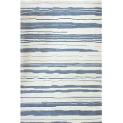 Picture of Bashian R129-IVBL-4X6-HG347 Bashian Greenwich Collection Geometric Transitional Wool & Viscose Hand Tufted Area Rug&#44; Ivory & Blue - 3 ft. 9 in. x 5 ft. 9 in.