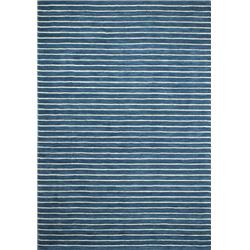 Picture of Bashian S176-AZ-2.6X8-ALM71 Bashian Contempo Collection Striped Contemporary 100 Percent Wool Hand Loomed Area Rug&#44; Azure - 2 ft. 6 in. x 8 ft.
