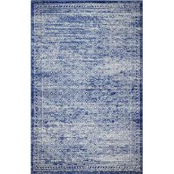 M147-DKBL-9X12-MR607 8 ft. 6 in. x 11 ft. 6 in. Mayfair Collection Transitional Polypropylene Power Loom Area Rug, Dark Blue -  Bashian