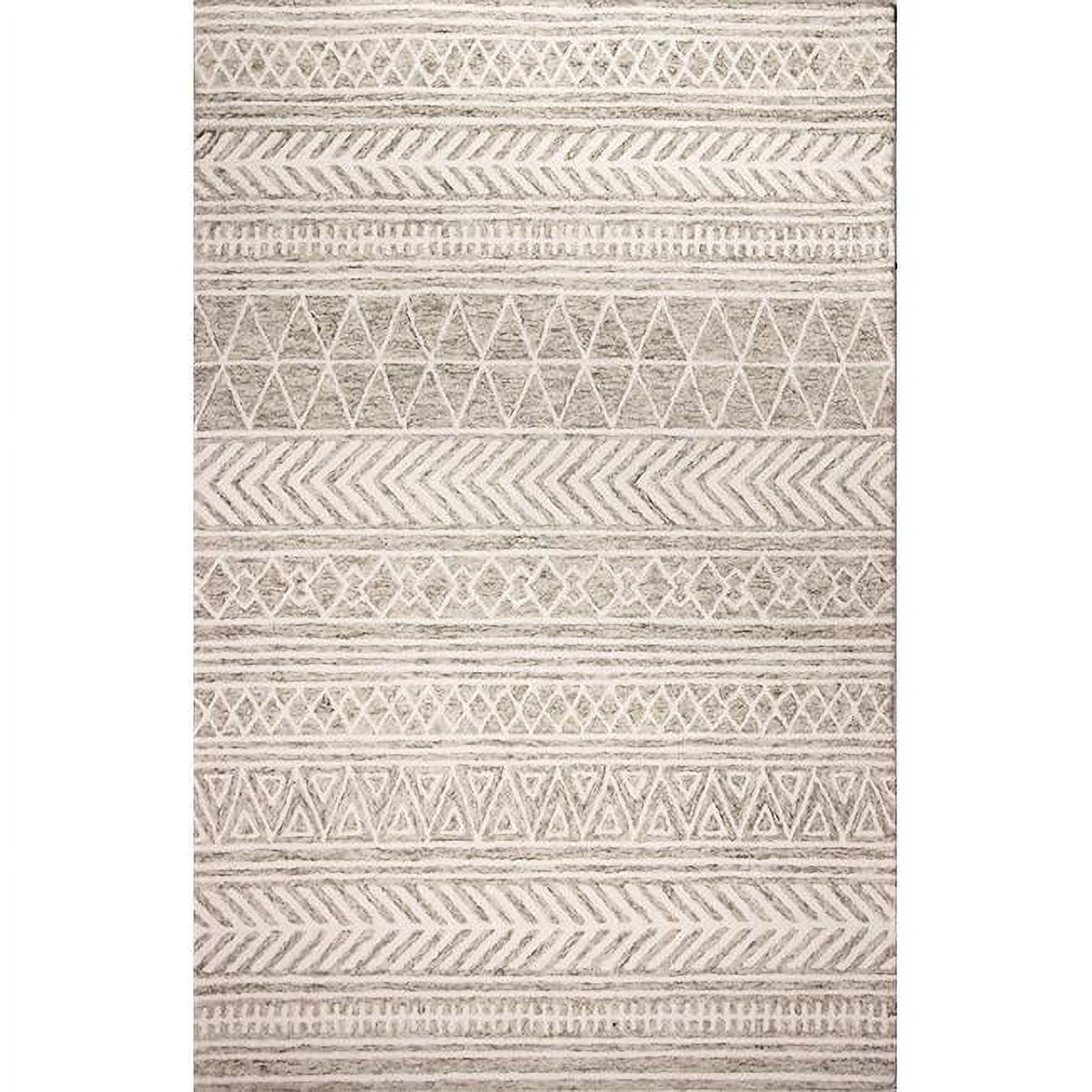 R131-BE-2.6X8-AL118 2 ft. 6 in. x 8 ft. Valencia Collection Transitional 100 Percent Wool Hand Tufted Area Rug, Beige -  Bashian