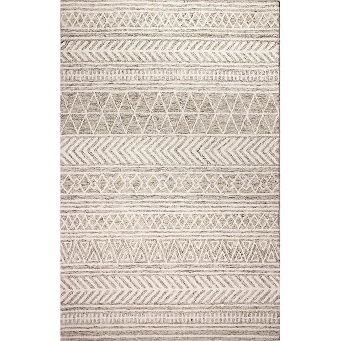 R131-BE-4X6-AL118 3 ft. 6 in. x 5 ft. 6 in. Valencia Collection Transitional 100 Percent Wool Hand Tufted Area Rug, Beige -  Bashian