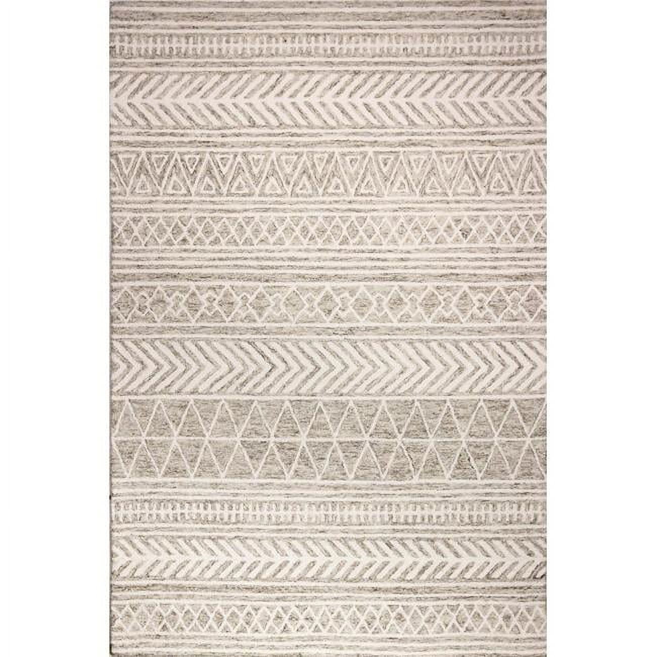 R131-BE-9X12-AL118 8 ft. 6 in. x 11 ft. 6 in. Valencia Collection Transitional 100 Percent Wool Hand Tufted Area Rug, Beige -  Bashian