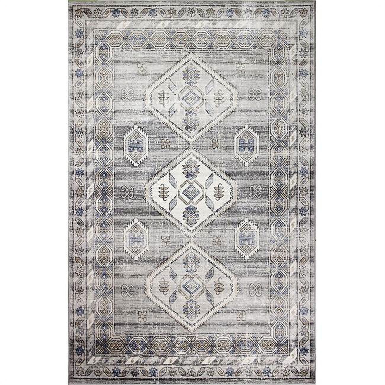 S231-ASH-9X12-SE1002 8 ft. 6 in. x 11 ft. 6 in. Sierra Collection Transitional Polpropylene Power Loom Area Rug, Ash -  Bashian