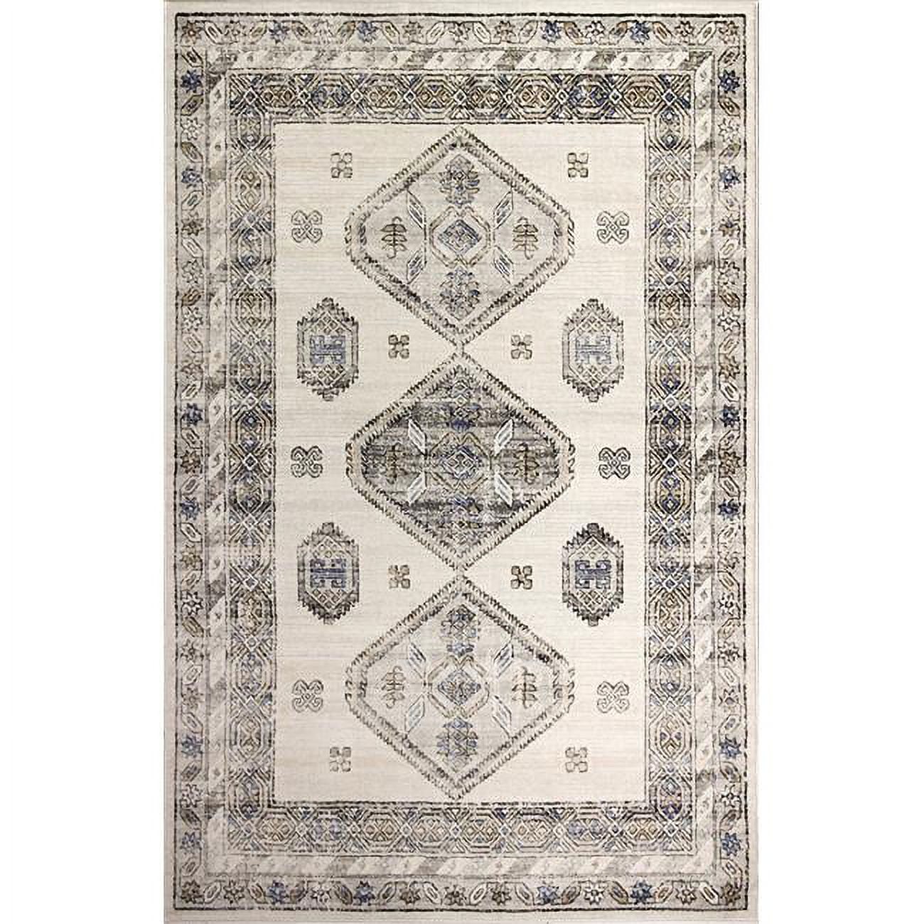 S231-IV-9X12-SE1003 8 ft. 6 in. x 11 ft. 6 in. Sierra Collection Transitional Polpropylene Power Loom Area Rug, Ivory -  Bashian