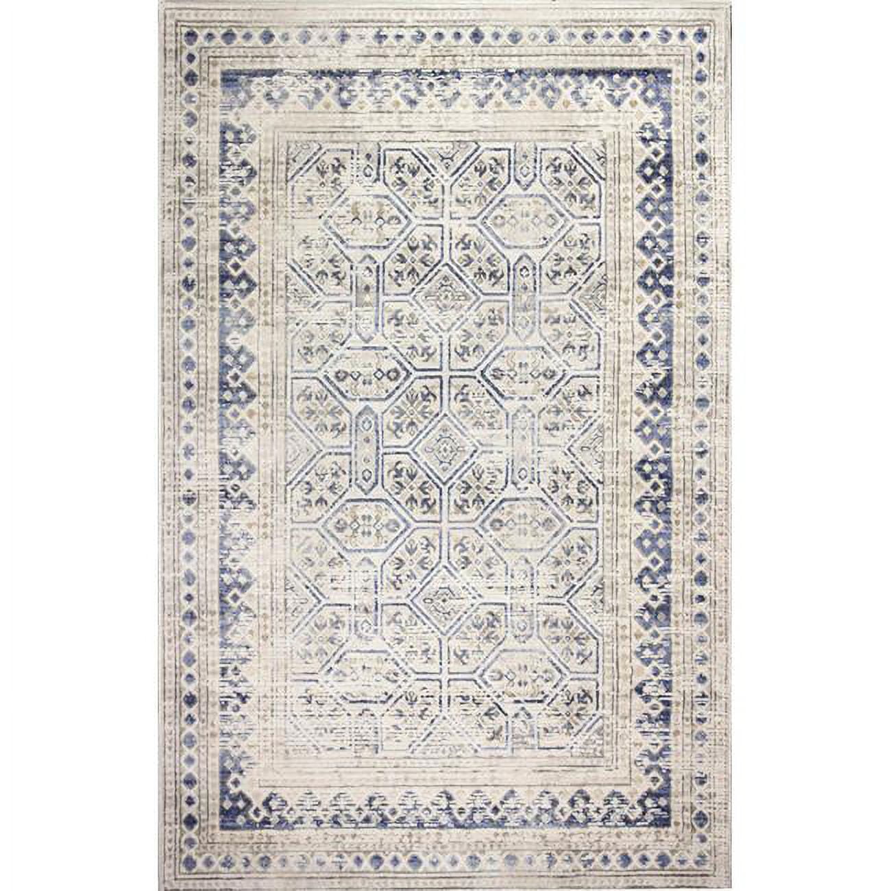 S231-IVBL-9X12-SE1005 8 ft. 6 in. x 11 ft. 6 in. Sierra Collection Transitional Polpropylene Power Loom Area Rug, Ivy & Blue -  Bashian