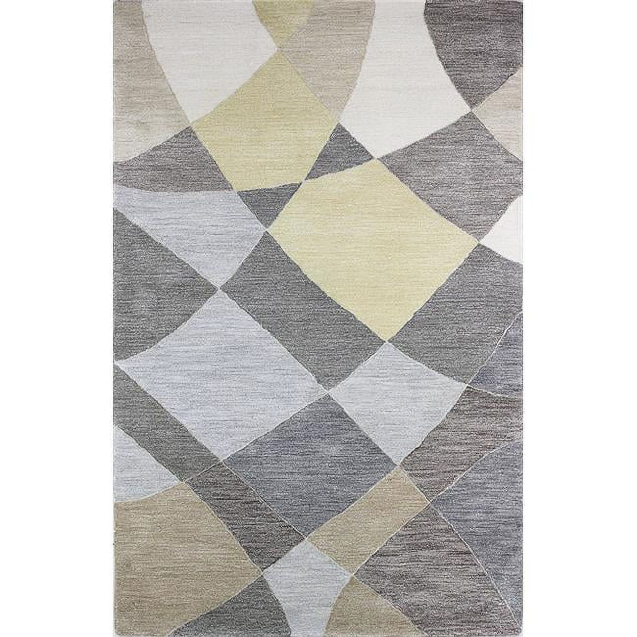 R129-MULTI-2.6X8-HG381 2 ft. 6 in. x 8 ft. Greenwich Collection Contemporary Wool & Viscose Hand Tufted Area Rug, Multicolor -  Bashian