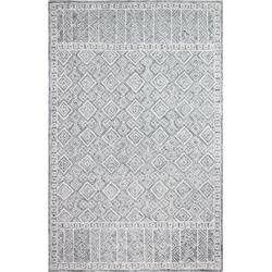 R131-SLA-76X96-AL119 7 ft. 6 in. x 9 ft. 6 in. Valencia Collection Transitional 100 Percent Wool Hand Tufted Area Rug, Slate -  Bashian