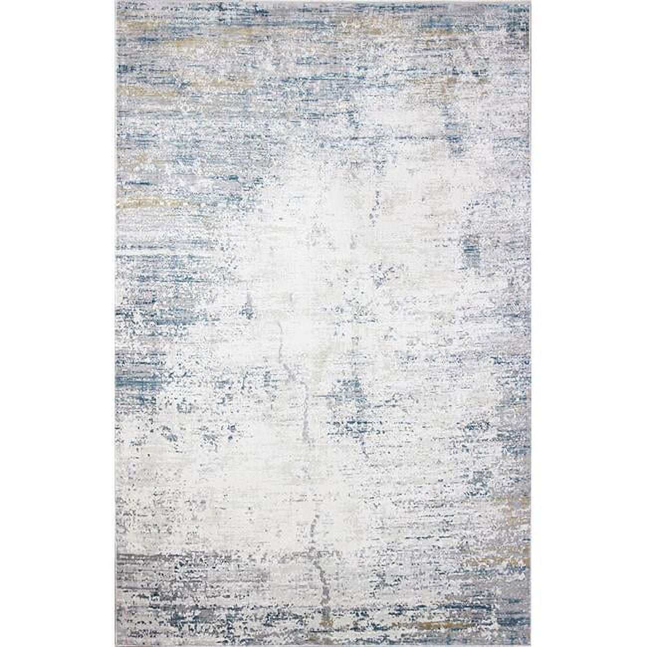 C188-IVBL-9X12-CP111 8 ft. 6 in. x 11 ft. 6 in. Capri Collection Contemporary Polyester Power Loom Area Rug, Ivy & Blue -  Bashian