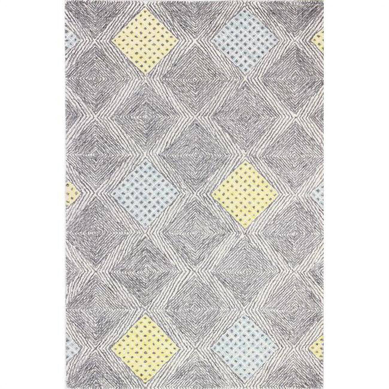Picture of Bashian R120-GY-76X96-CL213 7 ft. 6 in. x 9 ft. 6 in. Venezia Collection Transitional 100 Percent Wool Hand Tufted Area Rug&#44; Grey
