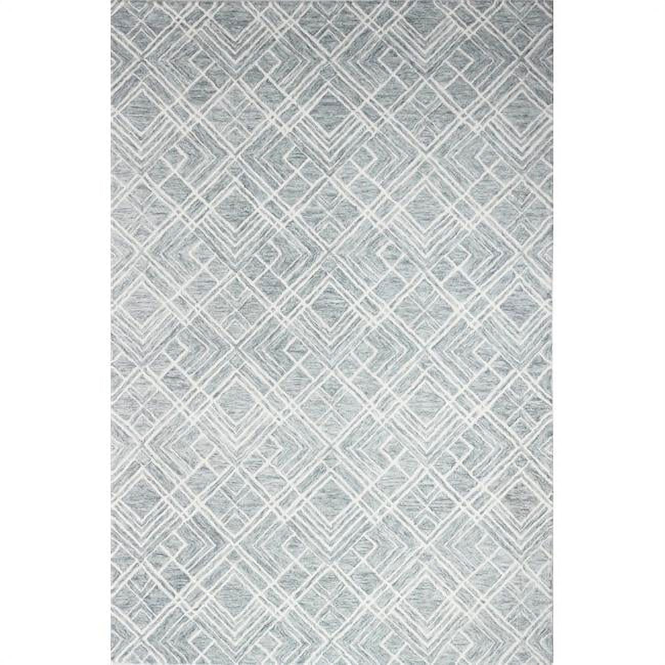 R131-SIL-4X6-AL126 3 ft. 6 in. x 5 ft. 6 in. Valencia Transitional 100 Percentage Wool Hand Tufted Rectangle Area Rug, Silver -  Bashian