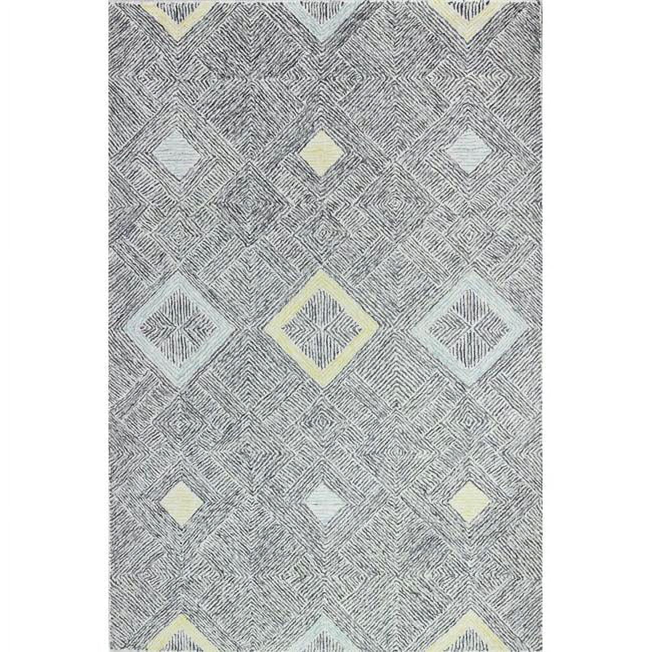 R131-IVGY-9X12-AL128 8 ft. 6 in. x 11 ft. 6 in. Valencia Transitional 100 Percentage Wool Hand Tufted Rectangle Area Rug, Ivory & Grey -  Bashian