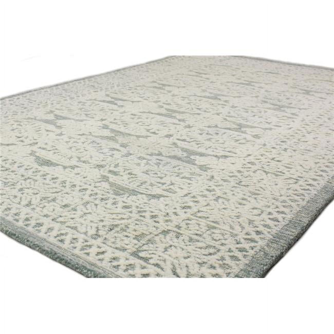 R130-TE-2.6X8-LC174 2 ft. 6 in. x 8 ft. Verona Geometric Transitional 100 Percent Wool Hand Tufted Runner Rug, Teal -  Bashian