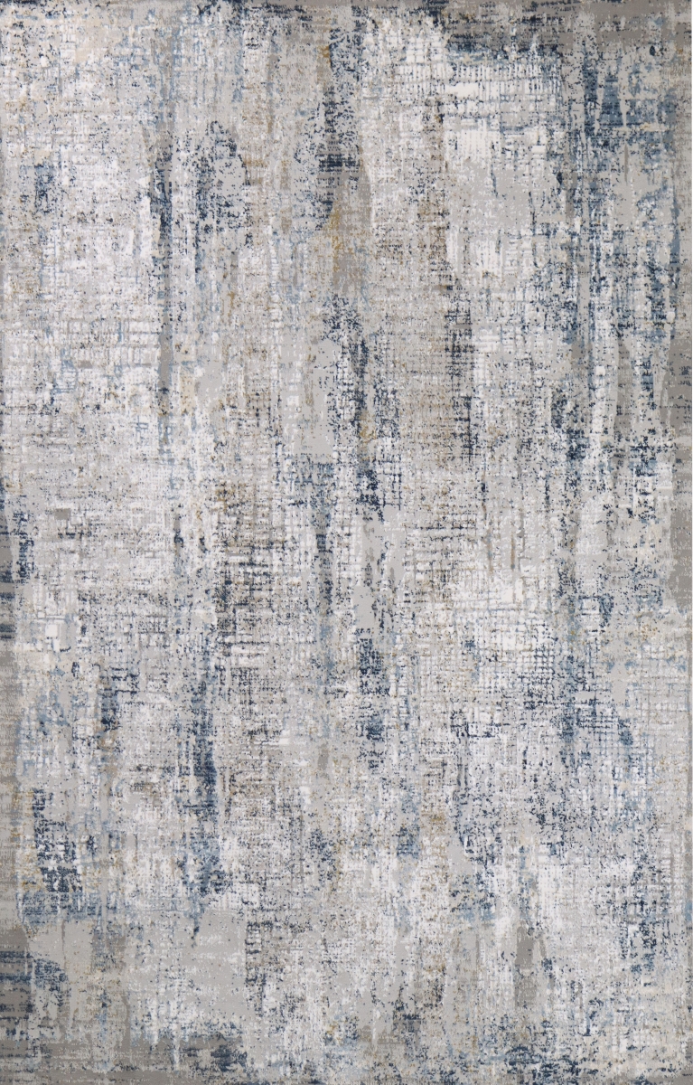 Picture of Bashian H117-IVBL-76X96-HLD303 7 ft. 6 in. x 9 ft. 6 in. Highland Collection Contemporary Polyester Power Loom Area Rug - Ivory & Blue