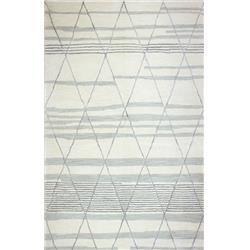 Picture of Bashian R129-IV-4X6-HG323 Bashian Greenwich Collection Geometric Contemporary Wool & Viscose Hand Tufted Area Rug&#44; Ivory - 3 ft. 9 in. x 5 ft. 9 in.