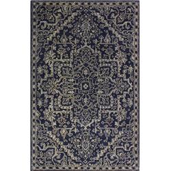 Picture of Bashian R129-NV-6X9-HG350 Bashian Greenwich Collection Contemporary Wool & Viscose Hand Tufted Area Rug&#44; Navy - 5 ft. 6 in. x 8 ft. 6 in.