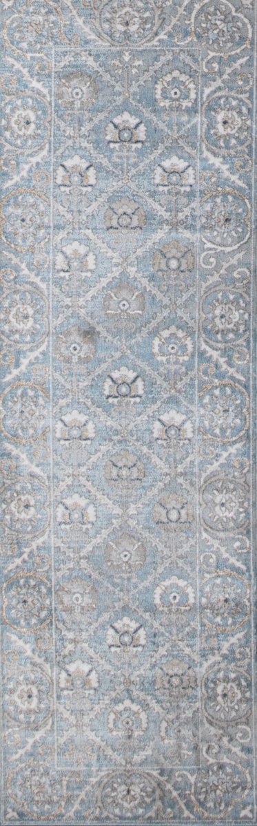 Picture of Bashian A181-LBL-2.6X8-ASH314 2 ft. 6 in. x 8 ft. Ashland Transitional & Contemporary Polypropylene Power Loom Runner Rug&#44; Light Blue