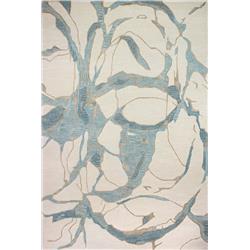 R129-IV-2.6X8-HG365  Greenwich Collection Abstract Contemporary Wool & Viscose Hand Tufted Area Rug, Ivory - 2 ft. 6 in. x 8 ft -  Bashian