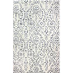 Picture of Bashian R129-IVGY-6X9-HG366 Bashian Greenwich Collection Floral Contemporary Wool & Viscose Hand Tufted Area Rug&#44; Ivory & Grey - 5 ft. 6 in. x 8 ft. 6 in.