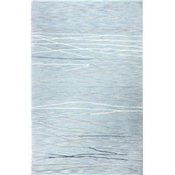 Picture of Bashian R129-LBL-6 RND-HG238 Bashian Greenwich Collection Contemporary Wool & Viscose Hand Tufted Area Rug&#44; Light Blue - 6 ft.