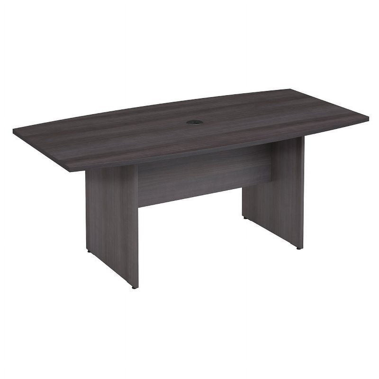Picture of Bush Business Furniture 99TB7236SG 72 x 36 in. Boat Shaped Conference Table with Wood Base - Storm Gray