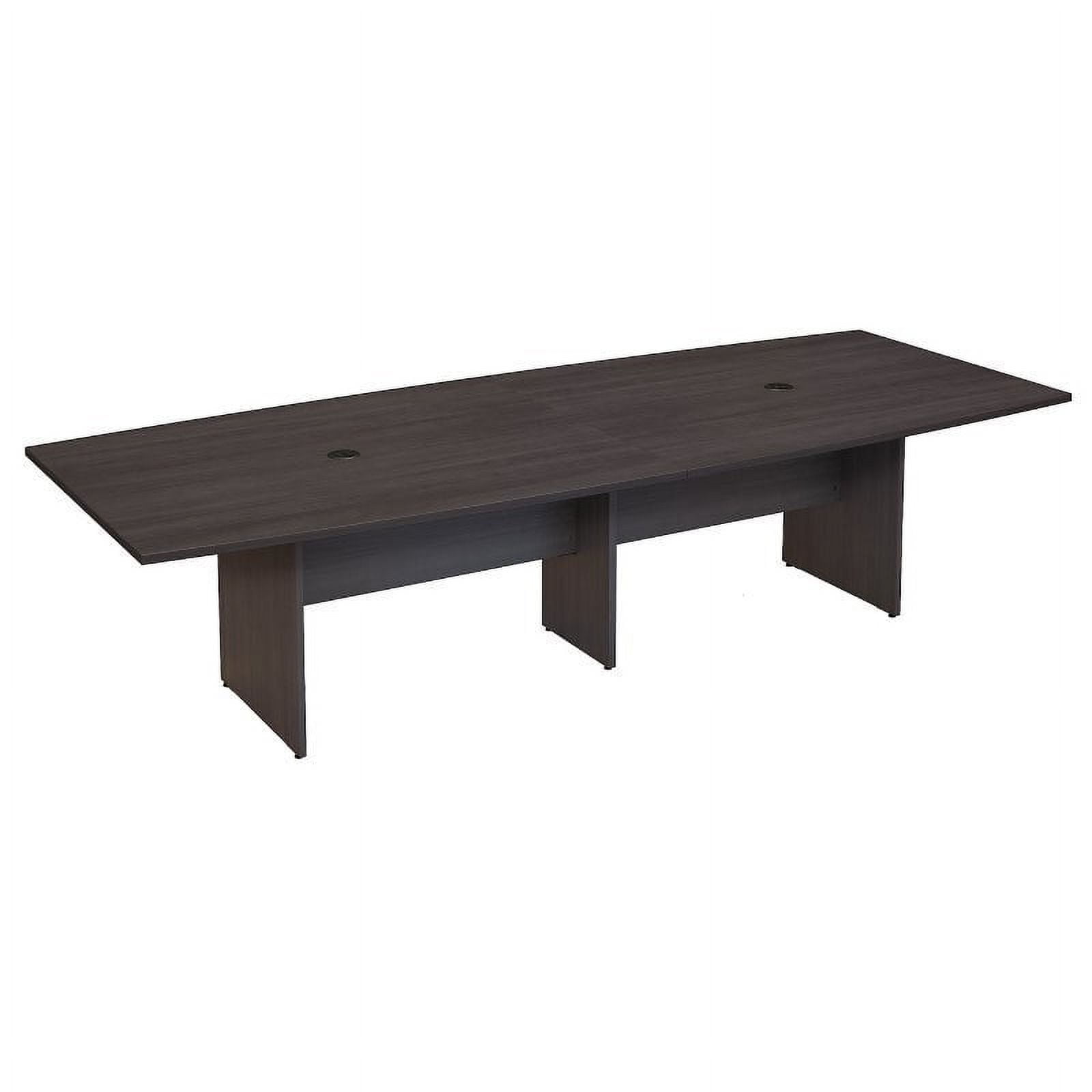 Picture of Bush Business Furniture 99TB12048SGK 120 x 48 in. Boat Shaped Conference Table with Wood Base - Storm Gray
