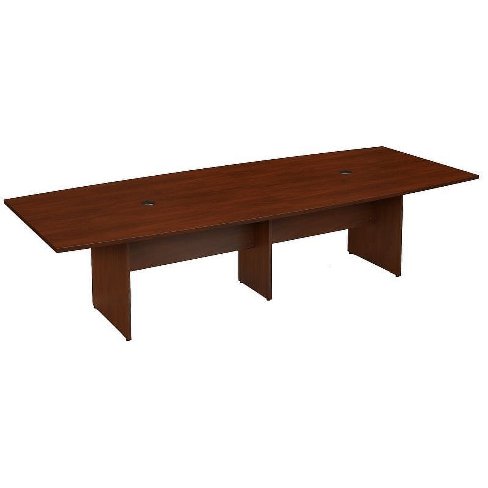 Picture of Bush Business Furniture 99TB12048HCK 120 x 48 in. Boat Shaped Conference Table with Wood Base - Hansen Cherry