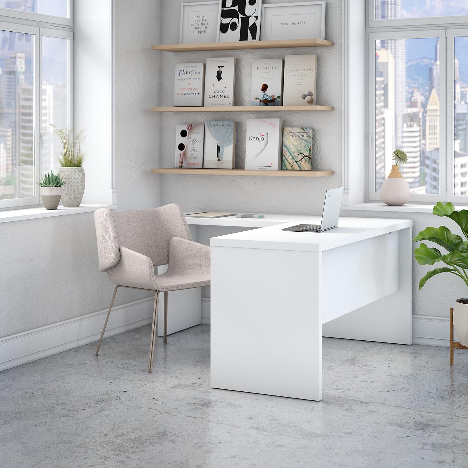 Picture of Bush Business Furniture ECH026PW Echo L-Shaped Desk - Pure White