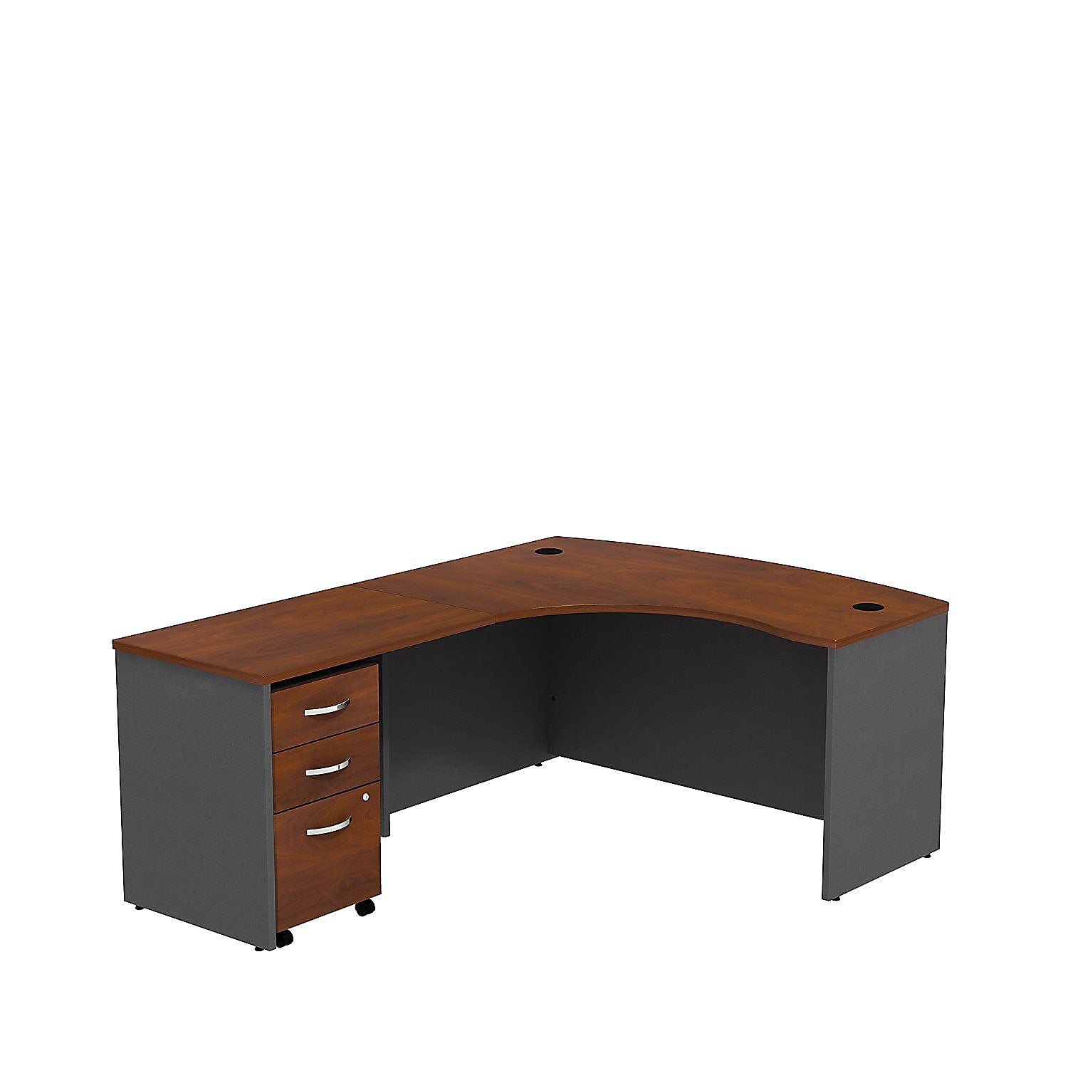 Picture of Bush Business Furniture SRC007HCLSU Series C Left Handed L-Shaped Desk with Mobile File Cabinet - Hansen Cherry