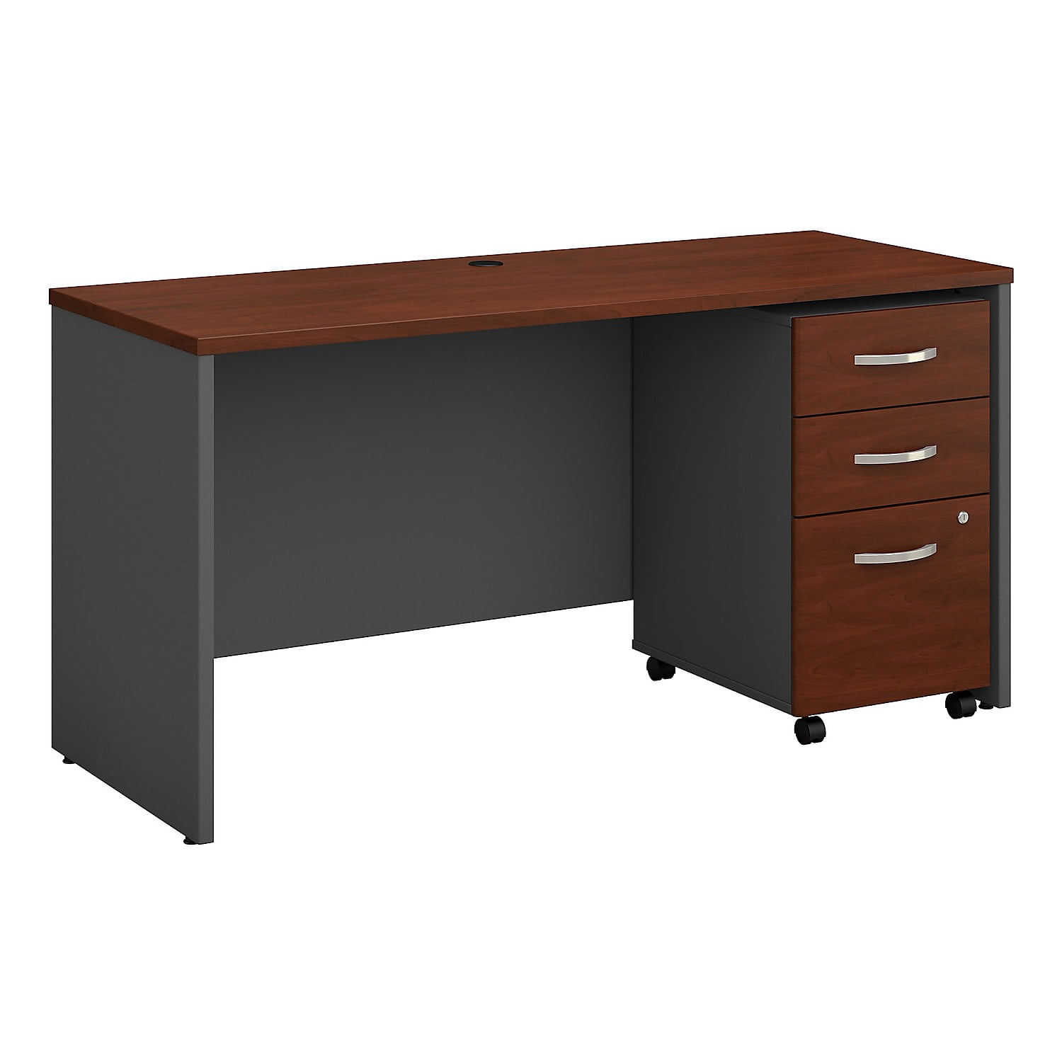 Picture of Bush Business Furniture SRC025HCSU 60 x 24 in. Series C Office Desk with Mobile File Cabinet - Hansen Cherry