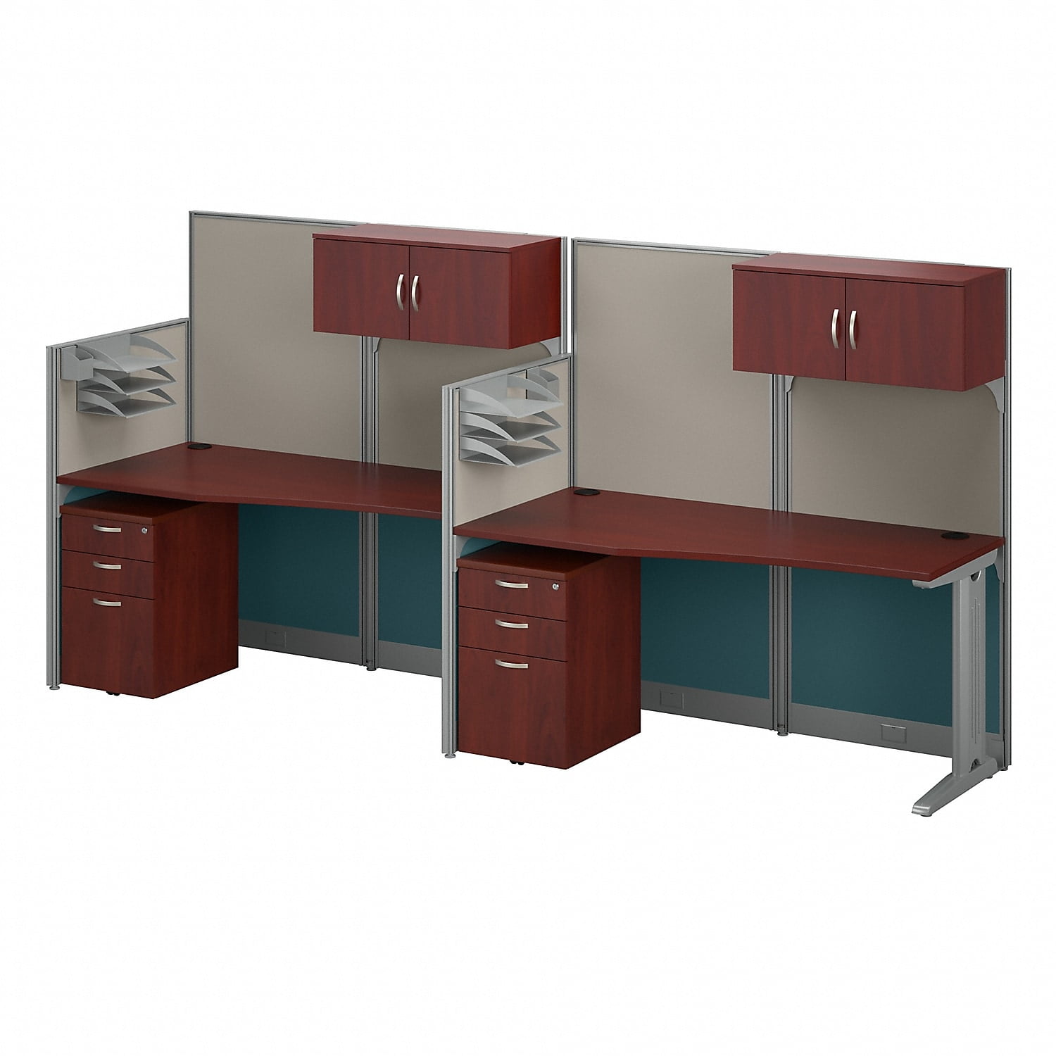 Picture of Bush Business Furniture OIAH005HC Office in an Hour 2 Person Cubicle Workstations - Hansen Cherry
