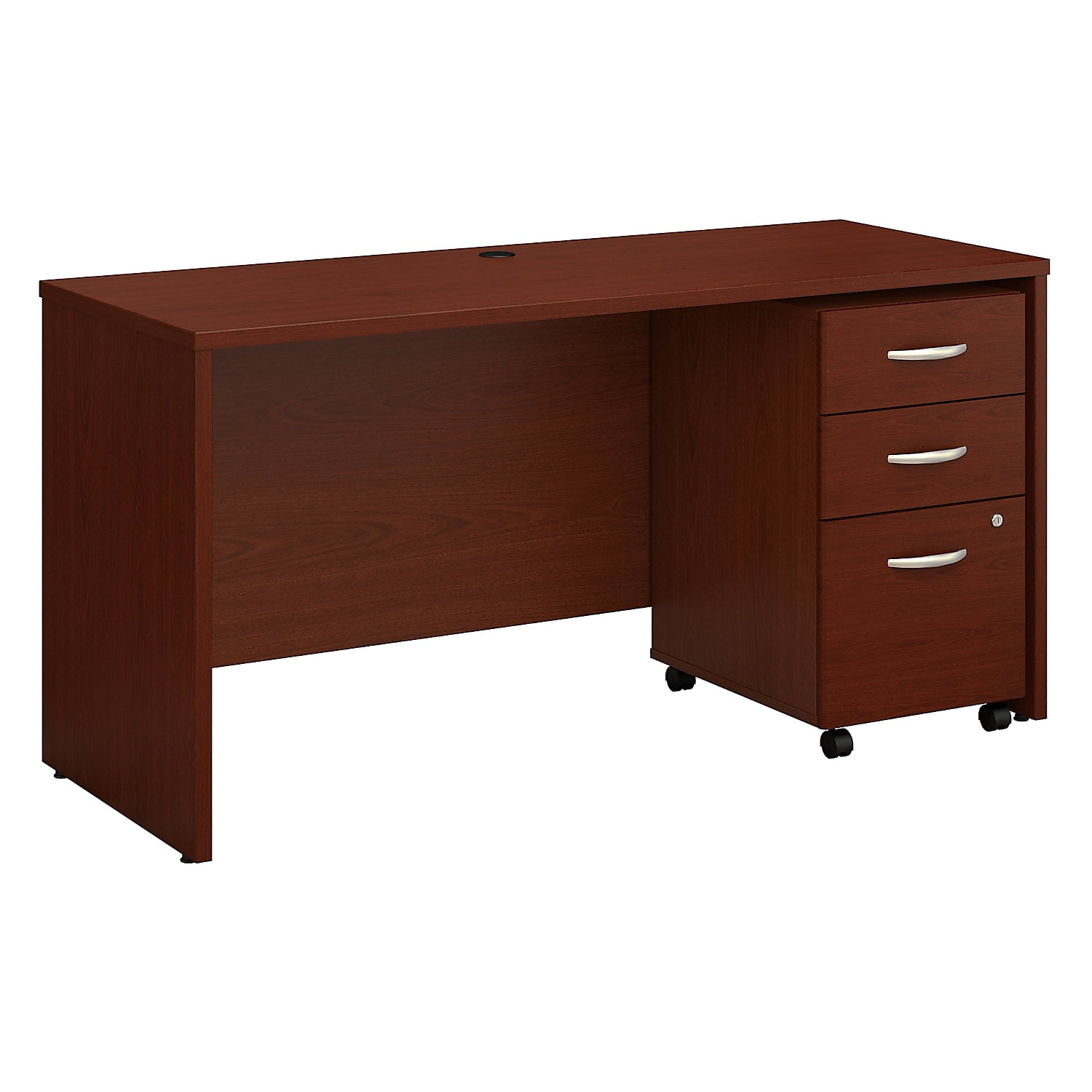 Picture of Bush Business Furniture SRC025MASU 60 x 24 in. Series C Office Desk with Mobile File Cabinet - Mahogany